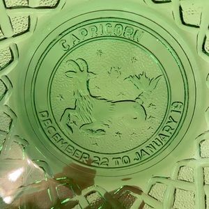 Capricorn Emerald Glass Trinket Dish